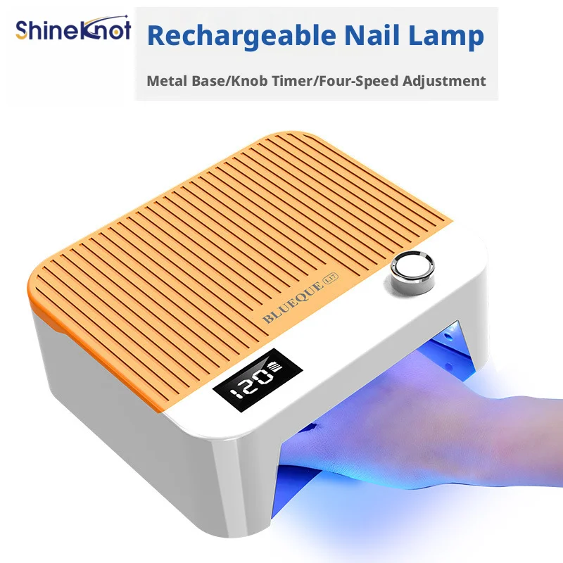 

SHINEKNOT Long-Lasting Rechargeable UV Nail Lamp High-Power Smart Sensor-Activated Quick-Dry Gel Curing Lamp Metal Base 365nm
