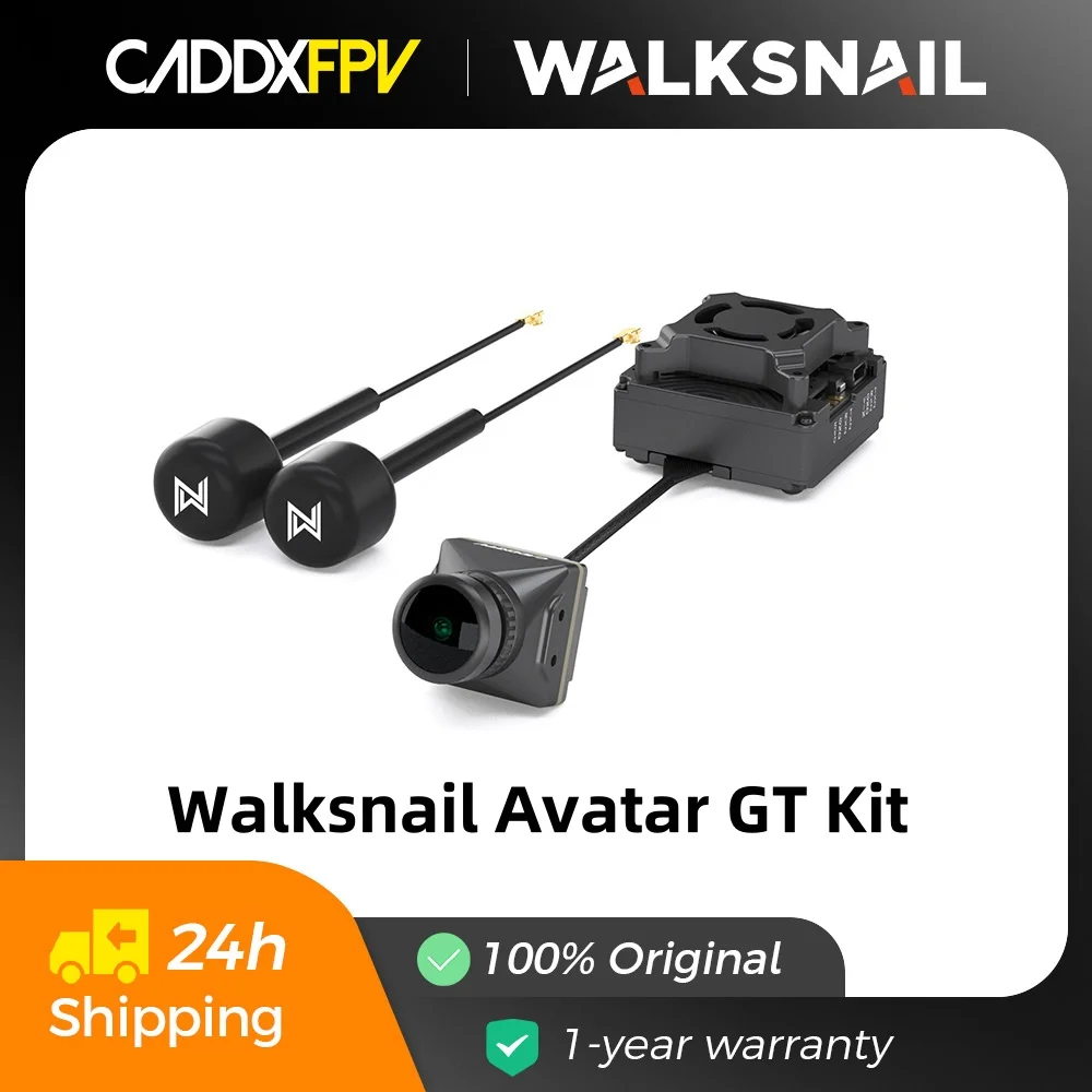 Caddx Walksnail Avatar GT Kit Max 2W VTX Gyroflow 1080P 100fps Dual Antennas Night Vision Starvis II Sensor Long Range Fpv Drone - image 1 of 6