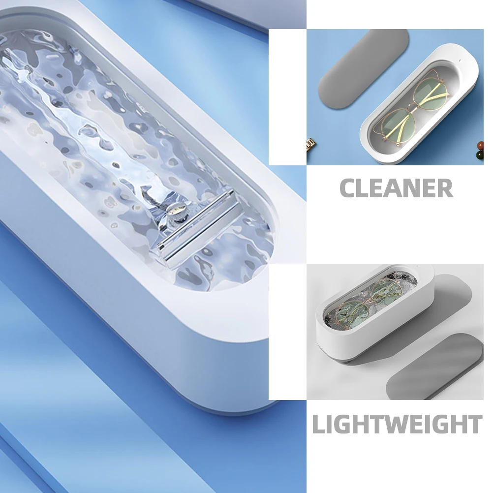 

Portable Jewelry Ultrasonic Machine for Eyeglasses Rings Glasses Home Use Lightweight Compact PP Material Small for Metal