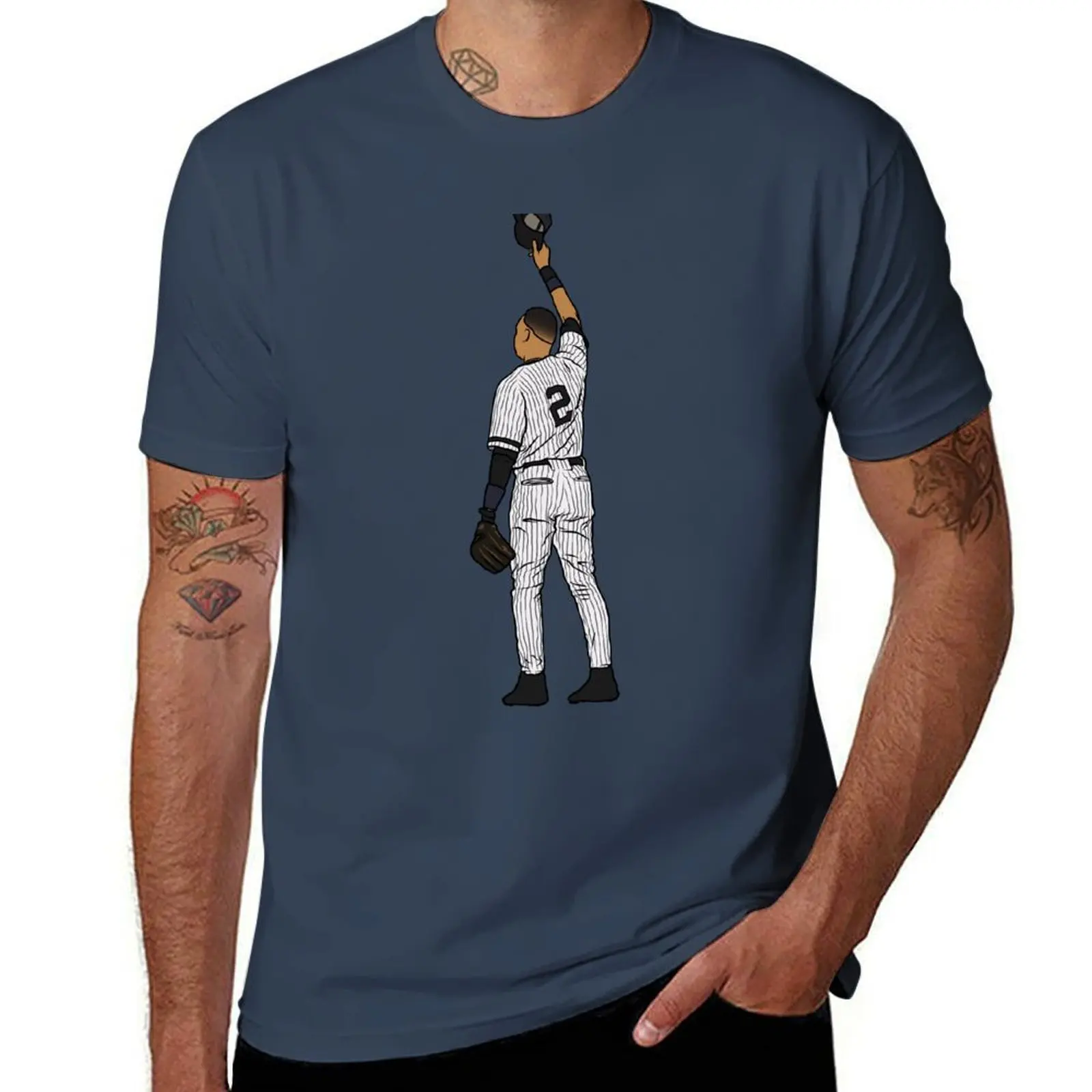 

Derek Jeter Tips His Hat T-Shirt man t shirts for men casual man t shirt cotton t shirt for man 100 percent cotton T-Shirt