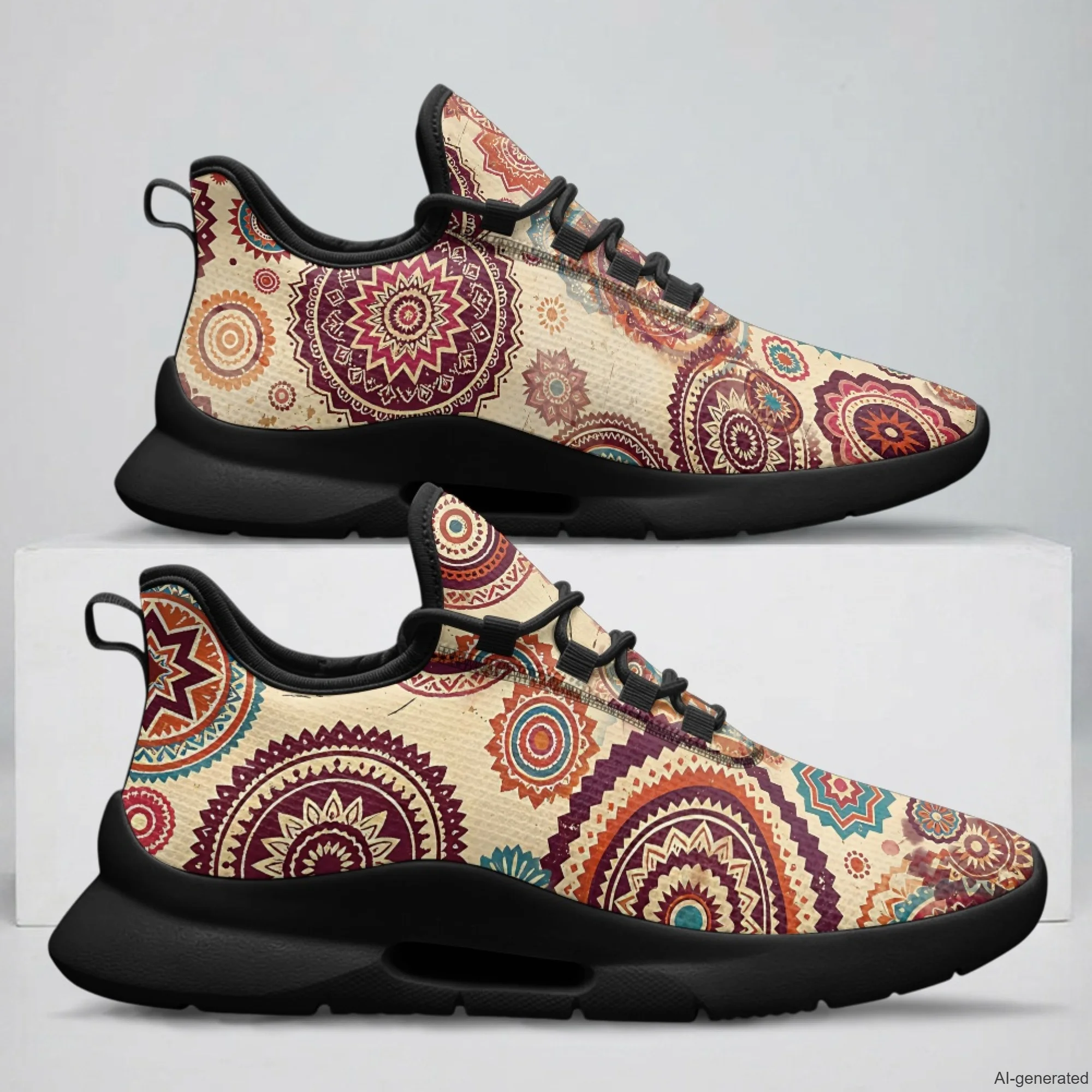XIXIRIMIDO Tenis Feminino Lace-up Casual Shoes Nurse Sneakers Man Shoes Mandala Print Women's Sneakers and Casual Shoes 35-48