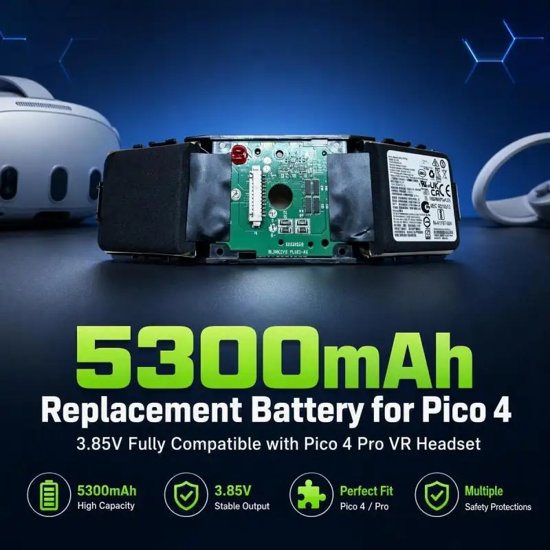 RL319 Replacement Battery 3.85V 5300mAh Compatible with Pico4 Pico4 Pro VR Headset 3D Glasses