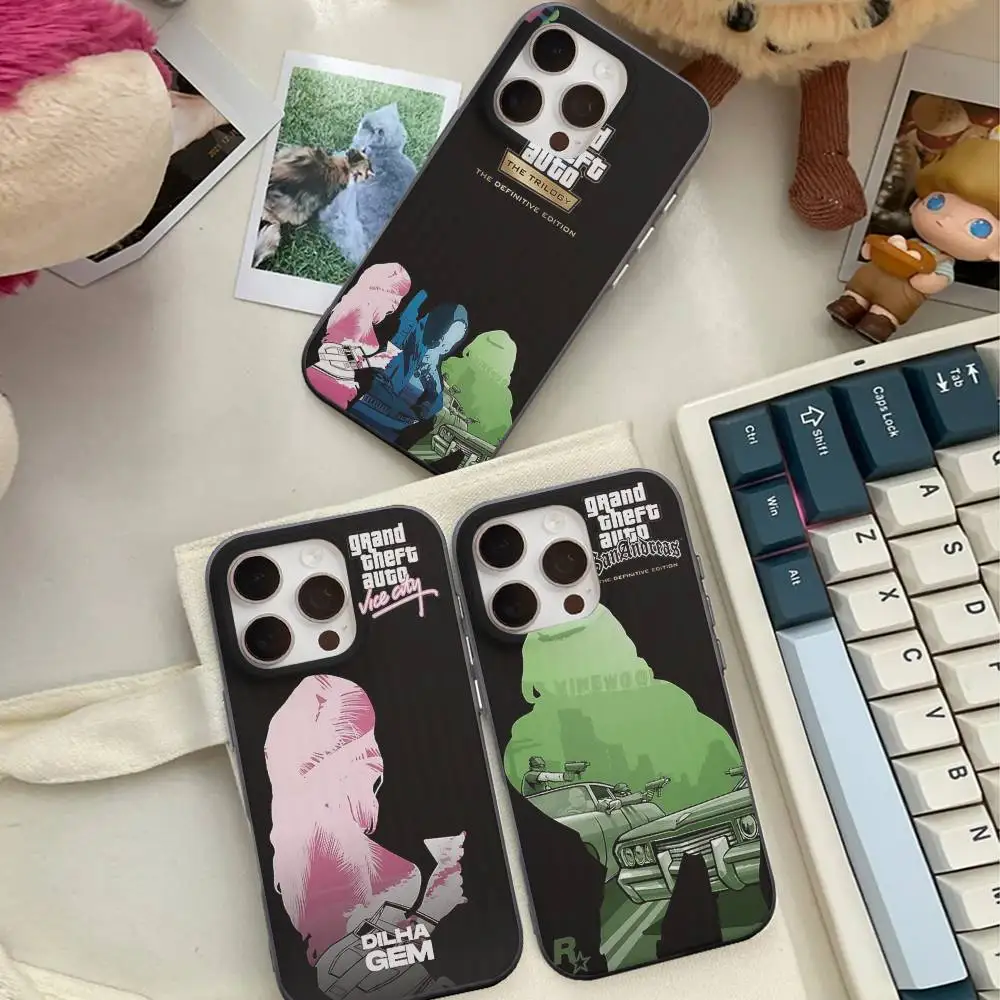 متعة محاكاة GTA 5 جراب هاتف المموج نمط جراب هاتف آيفون 17 الهواء 16 15 زائد برو ماكس ماتي غطاء مقاوم للصدمات #3