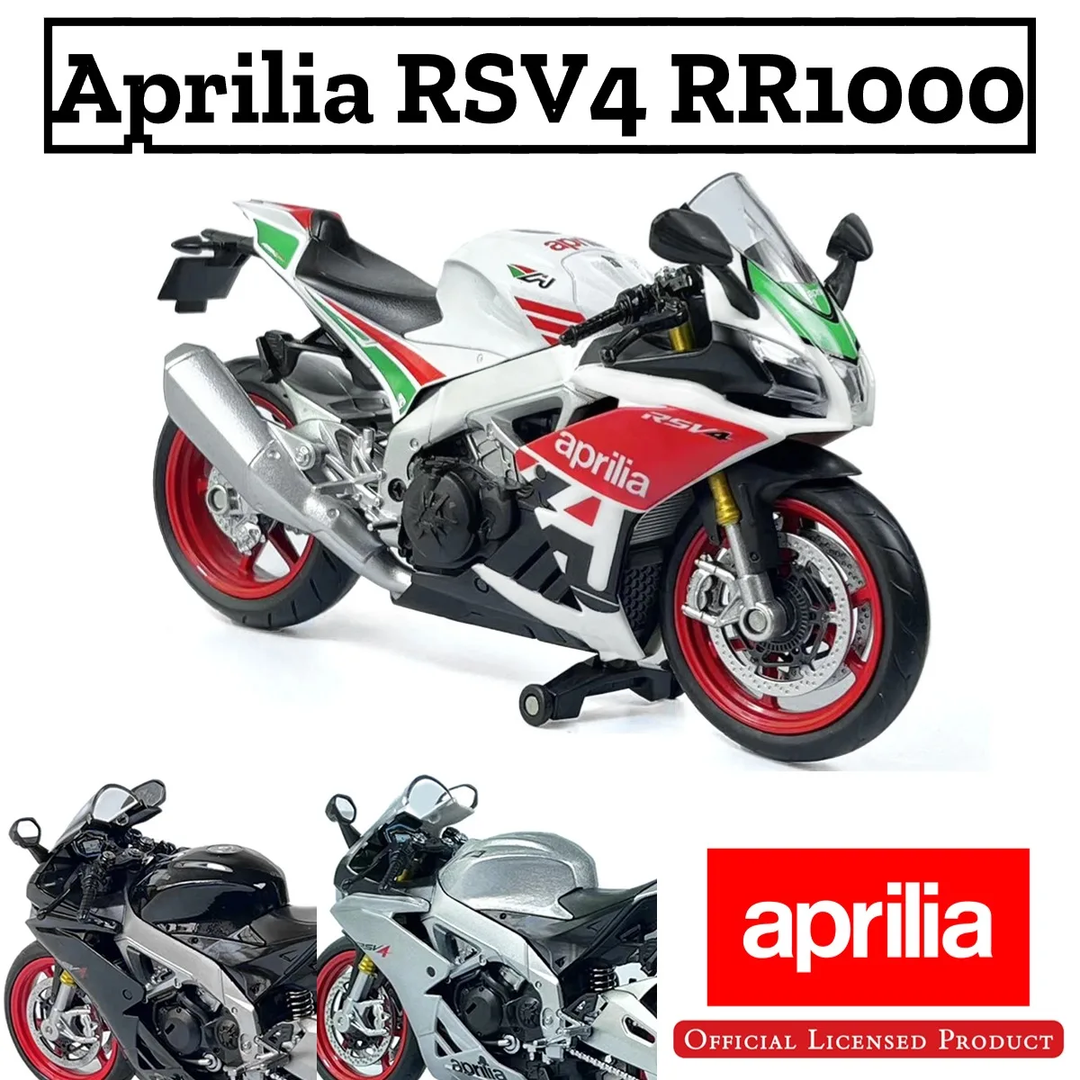 

1:12 Scale Aprilia RSV4 RR1000 Replica Diecast Model Motorcycle Decoration Collection Gift for Boys and Model Collectors