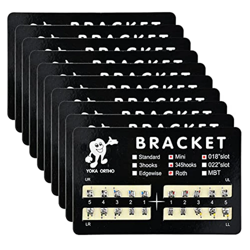 10Pack Model Metal Brackets Braces 018 Slot 345 Hooks Tooth Gem Kit Braces Tooth Braces