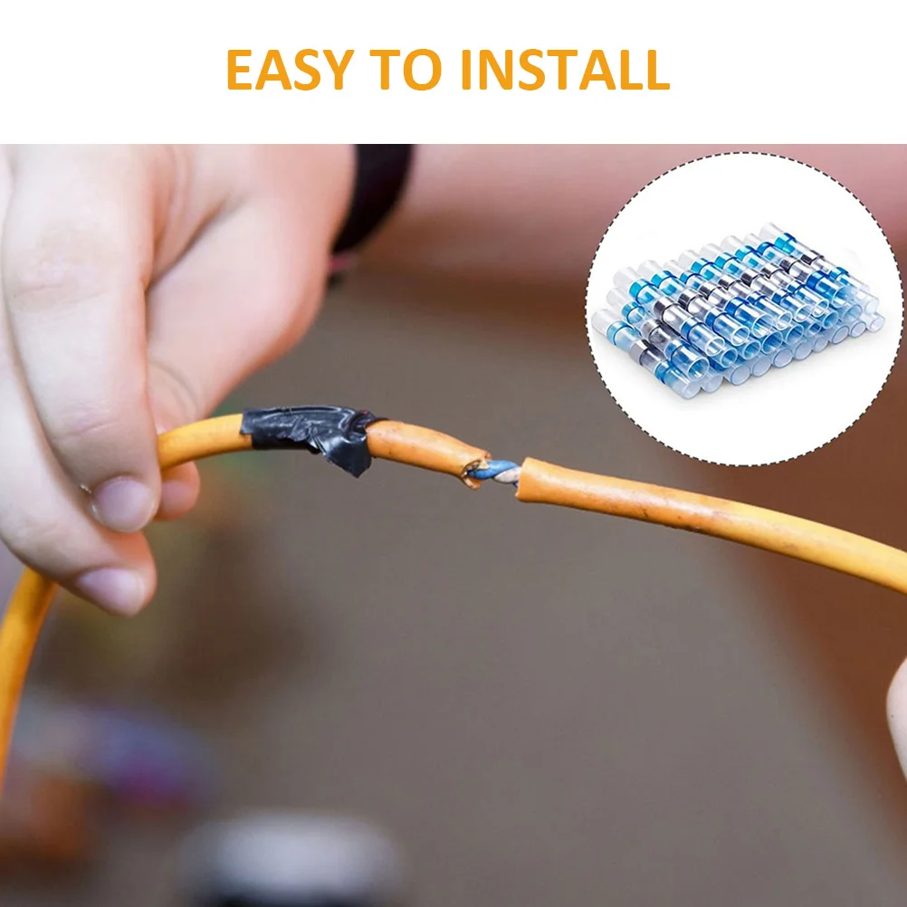 

100pcs Heat Shrink Waterproof Wire Connectors Electrical Terminals Marine Solderless Butt Connectors Sealing Insulated