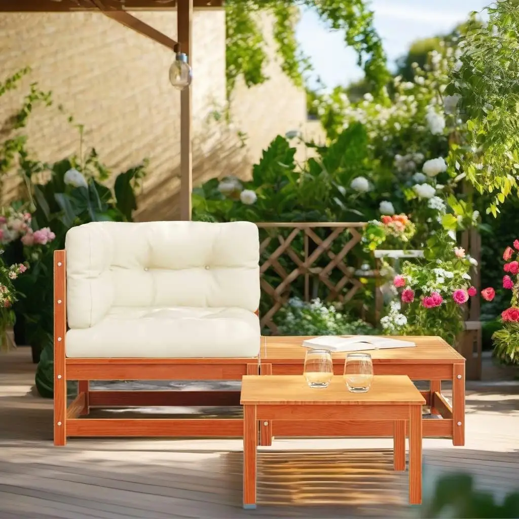 Outdoor Patio Sofa Set with Cushions & Footstool – Stylish Corner Seating for Garden & Balcony