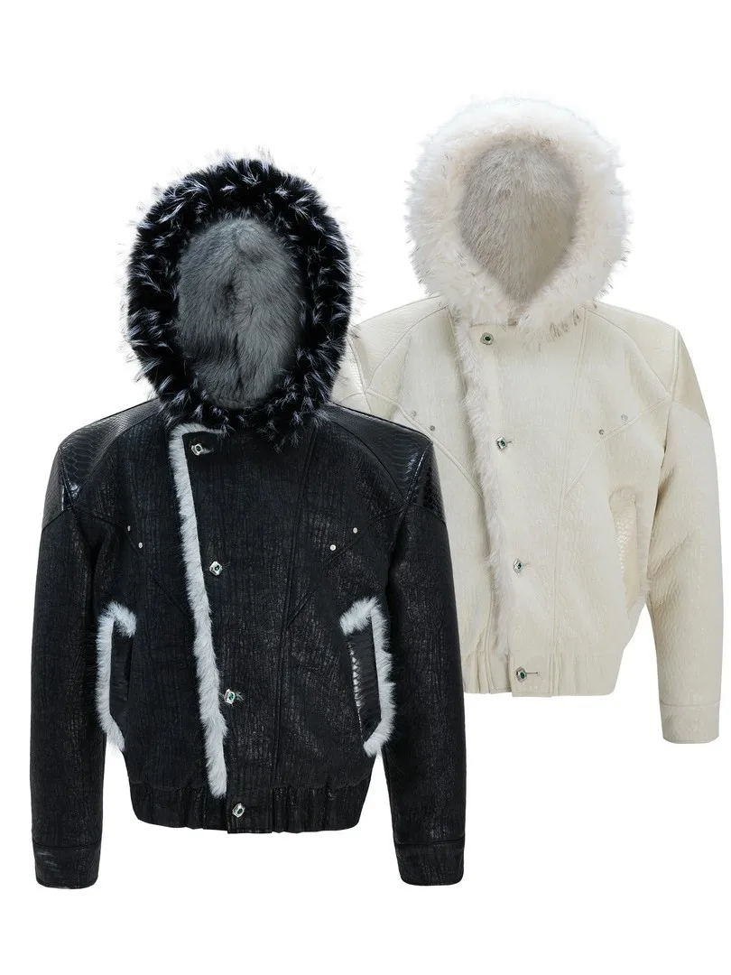 

Warmth Insulated ort Men's Jaet Youth Faion Polar Collar Polyester Fiber Fill CleanFit Casual Winter Coat