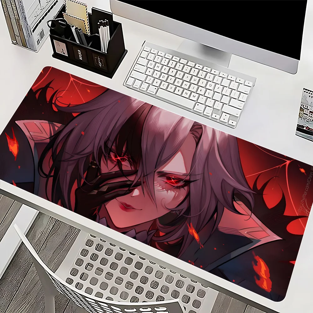 Genshin Impact Arlecchino Mousepad Mause Pad Mouses Rug Office Accessories Desk Mat Mousepad Keyboard Gaming Pc Mats Large