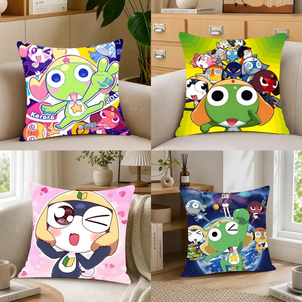 Comedy Anime K-Keroro Cushion Cover Crystal velvet sofa Aesthetic room decor Car seat back cushion