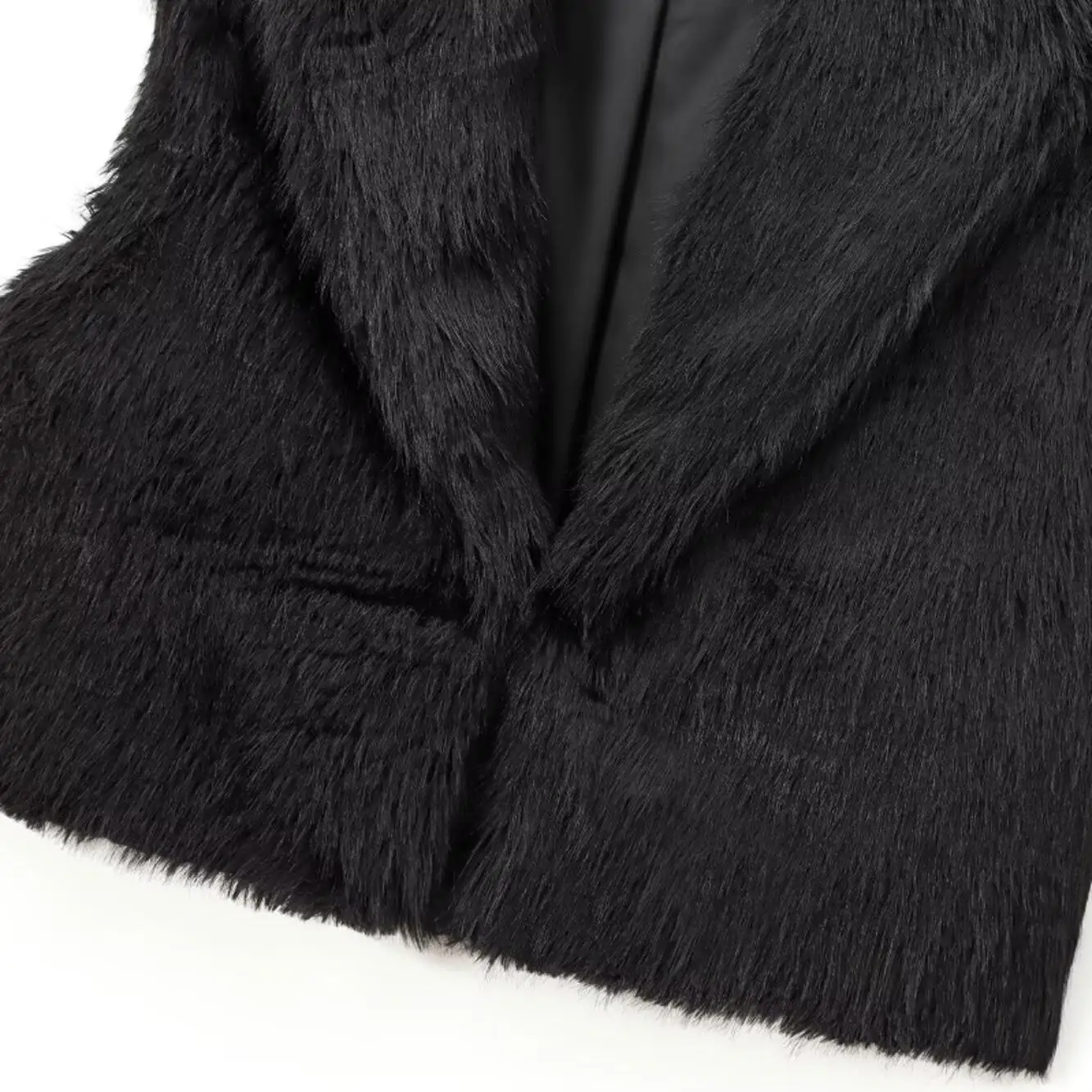 

ZBZA Autumn New Women's Faion Design Artificial Fur Effect ort Vest Versatile Sle Polyester Fiber ort Jaet