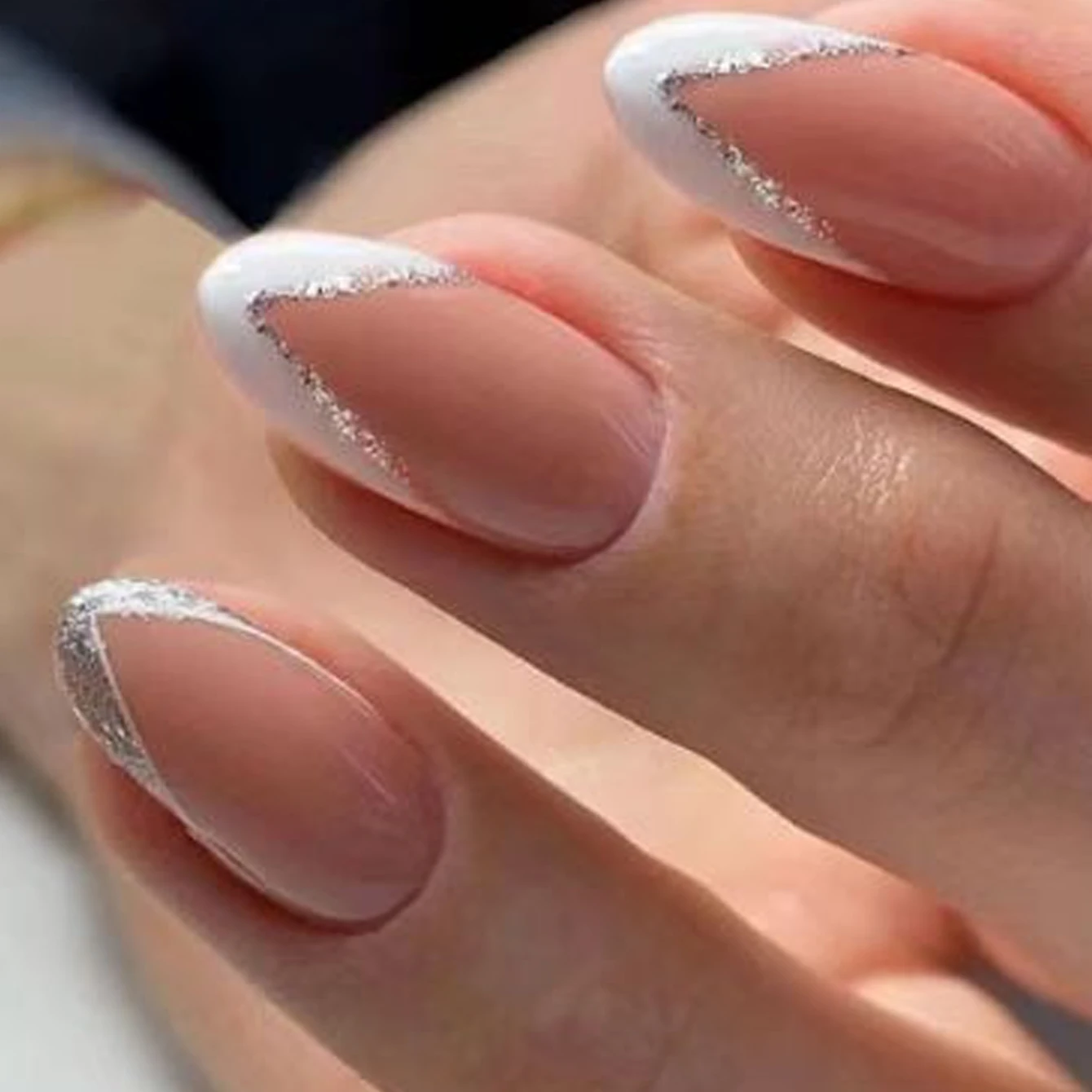 24 stuks lange Franse minimalistische kleur bijpassende nagels met 1 jelly gel en 1 nagelvijl