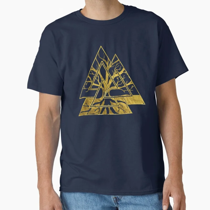 Valknut Symbol and Tree of life -Yggdrasil  Gift t shirt Large size Tops Graphic Print men's Clothes