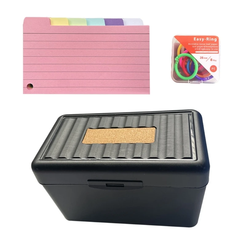 DXAB Colored Index Cards Dividers 3x5 Inches Tabbed Cards Ruled Note Card Dividers Lined Pattern Flashcards Studying Cards