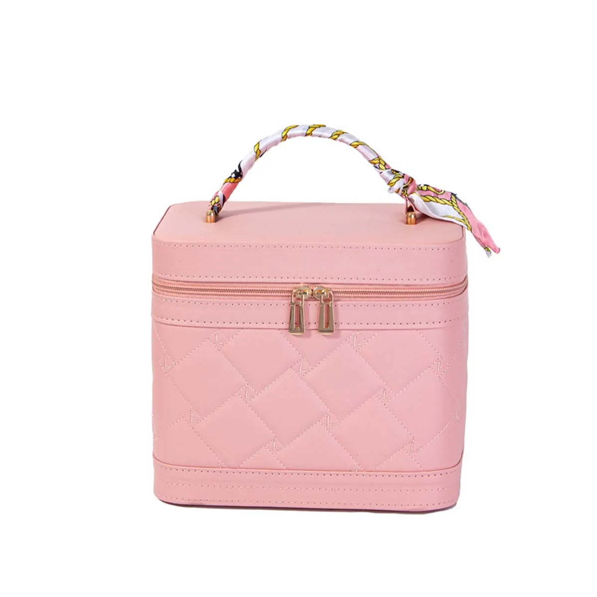 Bolsa de Maquiagem Portátil com Fio Bordado, Caixa De Armazenamento De Cosméticos, High Sense of Hand Gift, Diamond Check, Styling, Novo