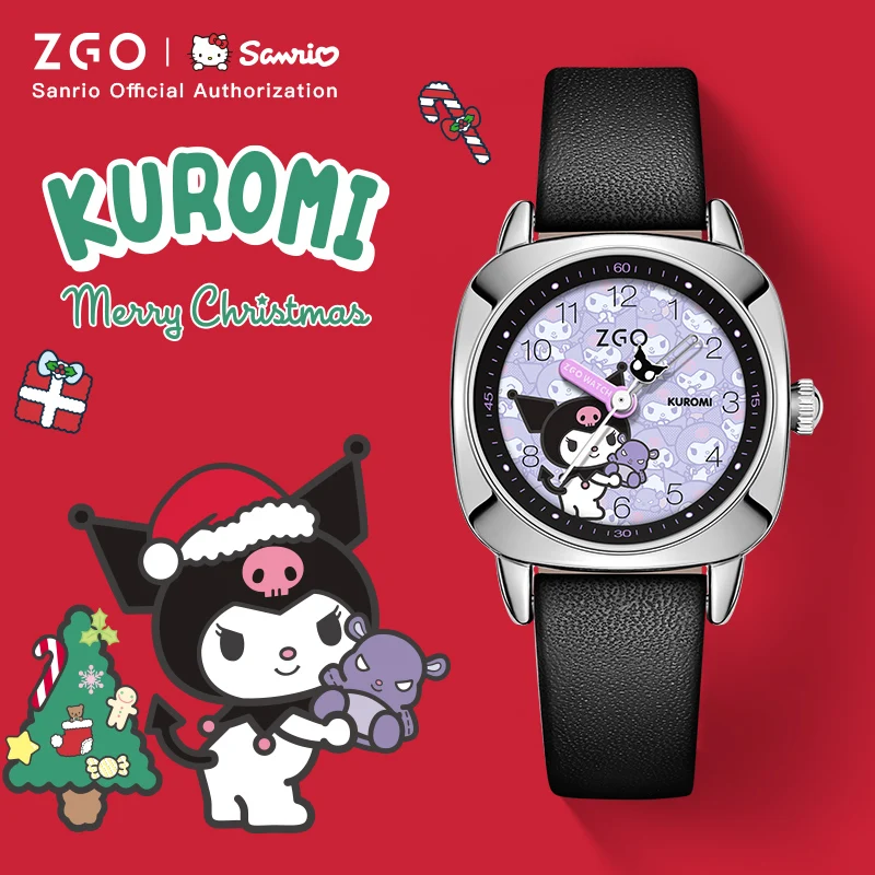 ZGO X Sanrio Women'S Watches HelloKitty Quartz Watch Literary Retro Temperament Student Small Square Wristwatch 2157