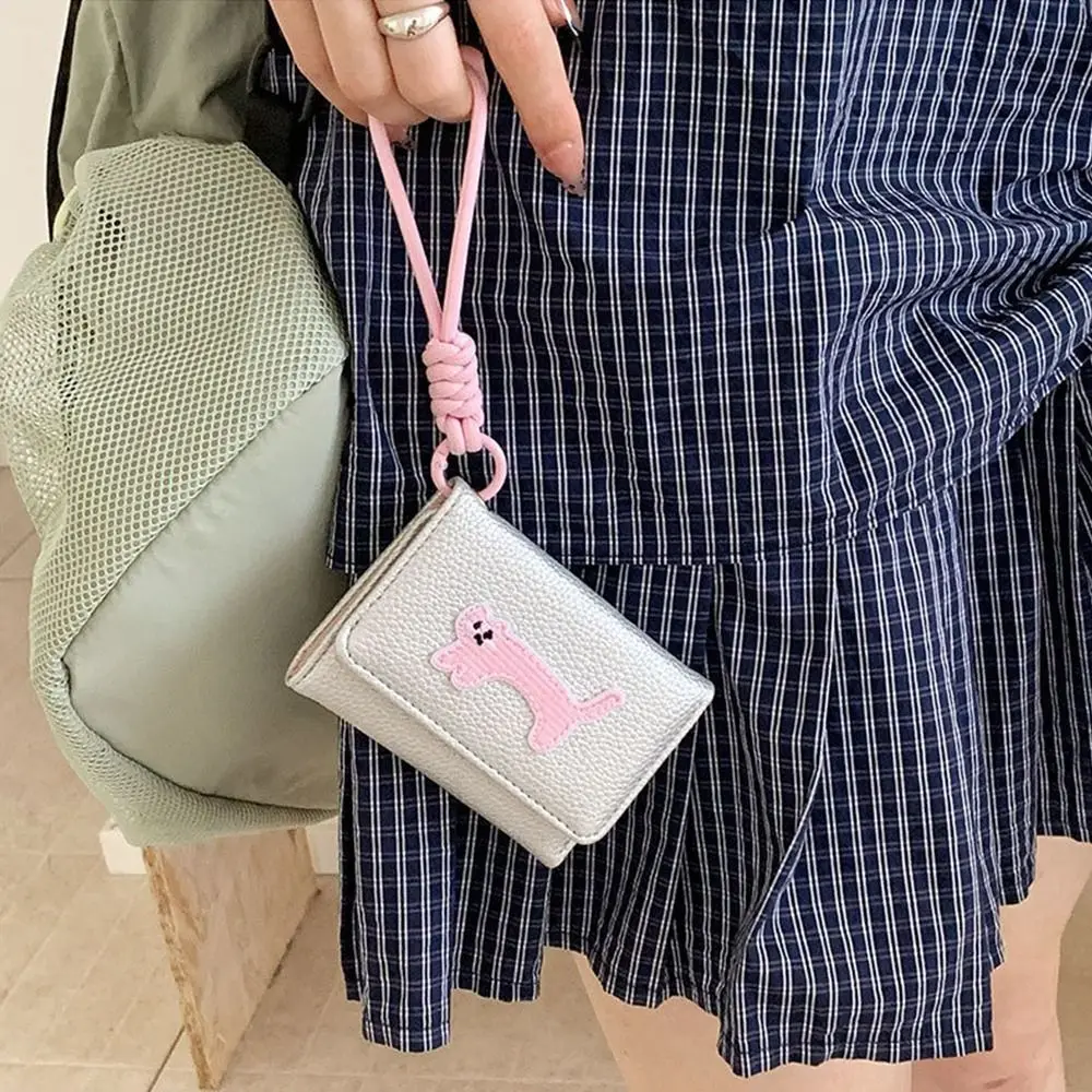 

Fashion Kawaii Women Three Fold Wallet Cute Cat Pu Leather Cartoon Money Bag Hasp Short Student Card Coin Purse Gifts
