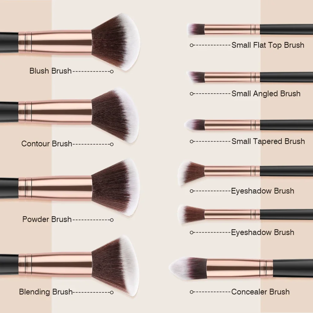 10 Stuks Make-Up Kwasten Setsoft Pluizige Gereedschappen Voor Cosmetica Foundation Blush Poeder Oogschaduw Kabuki Blending Make-Up Borstel Schoonheid