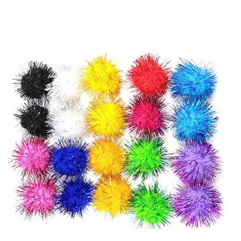 10/50/100 Pcs Funny Cat Toys Cute Stretch Plush Ball Cat Toy Ball Creative Colorful Interactive Cat Pom Pom Cat Chew Toy