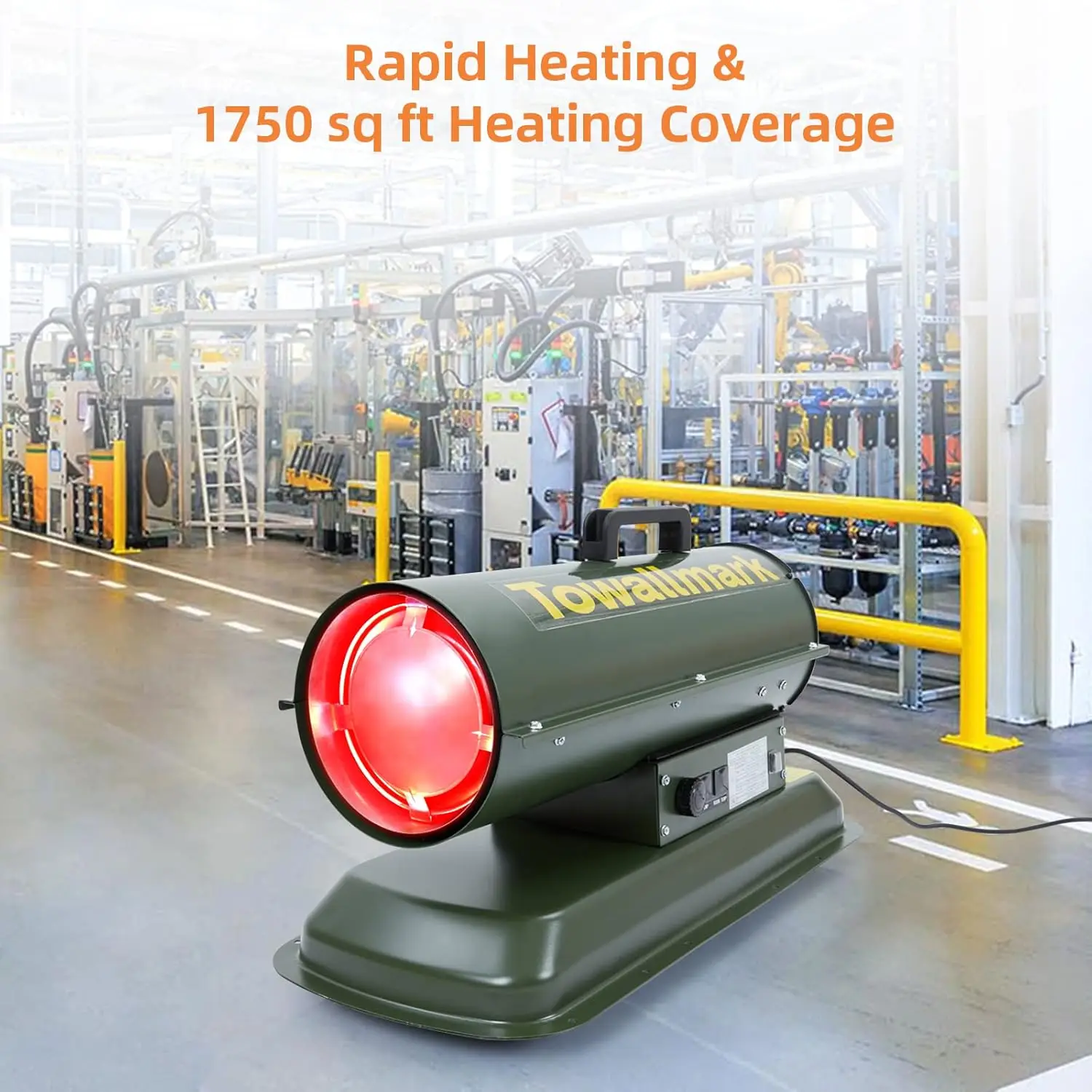 Forced Air Diesel Heater & Kerosene Heater, Torpedo Space Heater with Thermostat Temperature Control, Portable for Outside, Jobs