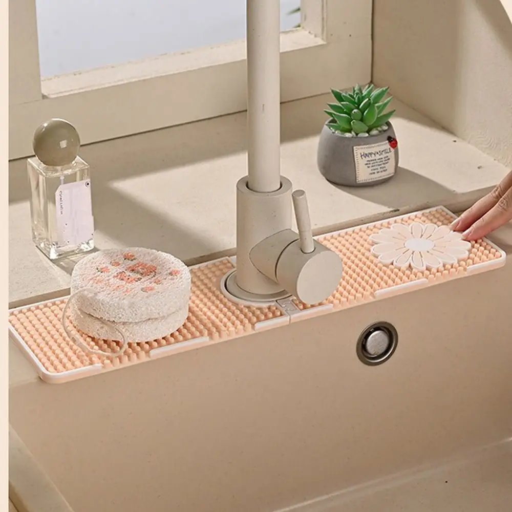 Soft Faucet Mat Splash Proof flexible Draining Drying Pad Multipurpose Sponge Storage Basket Water Catcher