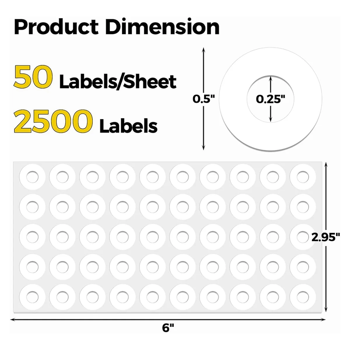 

NEW 2500 Pcs Hole Reinforcement Stickers - 1/4inch Diameter Binder Hole Protectors, Self-Adhesive Paper Hole Reinforcements
