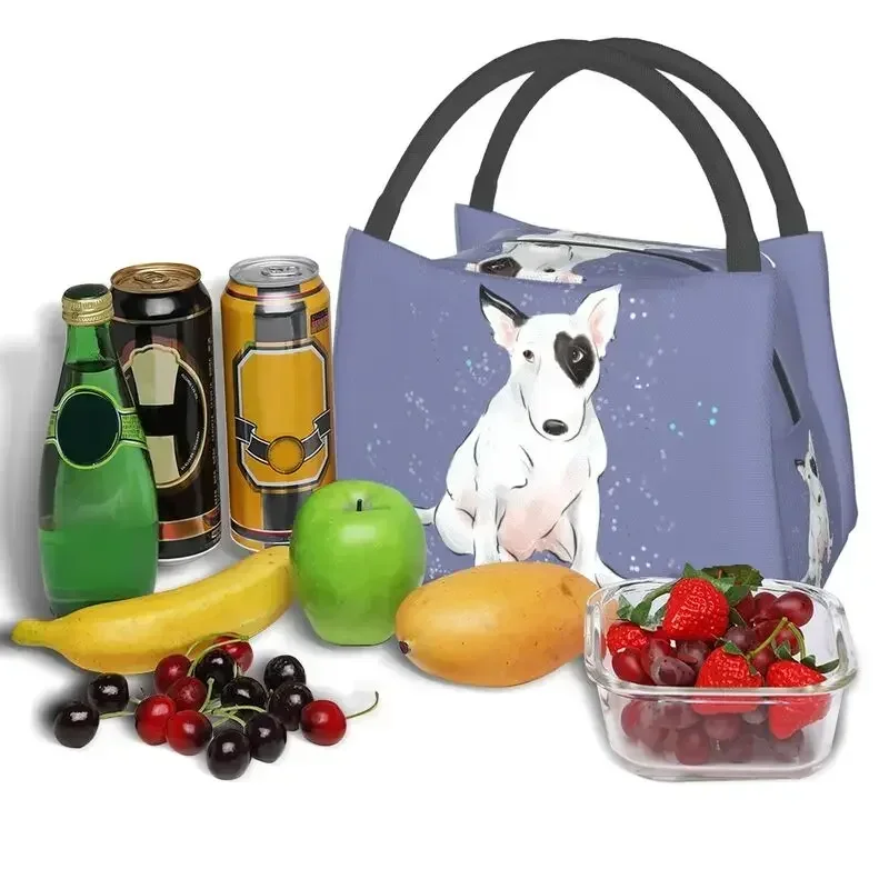 

English Bull Terrier With A Heart Shaped Patch Insulated Lunch Bag for Women