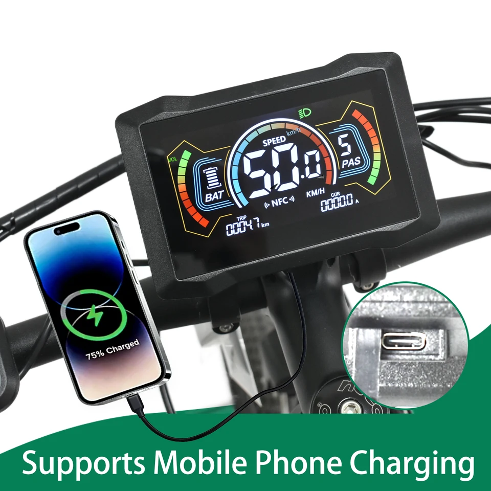 UART2 H7C LCD NFC Display Dashboard Display Cycling Computer Odometer Meter Screen  Electric Bike Meter For Electric Scooter image 11