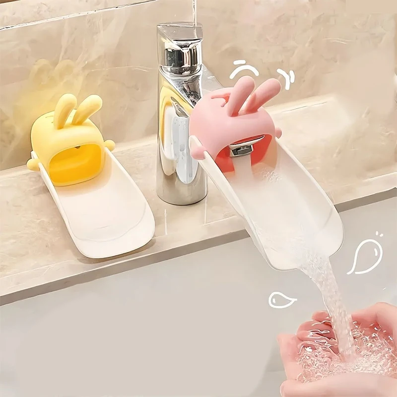 

3 шт., удлинитель для смесителя, мультяшные удлинители для смесителя для кухни, ванной комнаты, силиконовые пластиковые аксессуары для раковины для детей, легко стираются