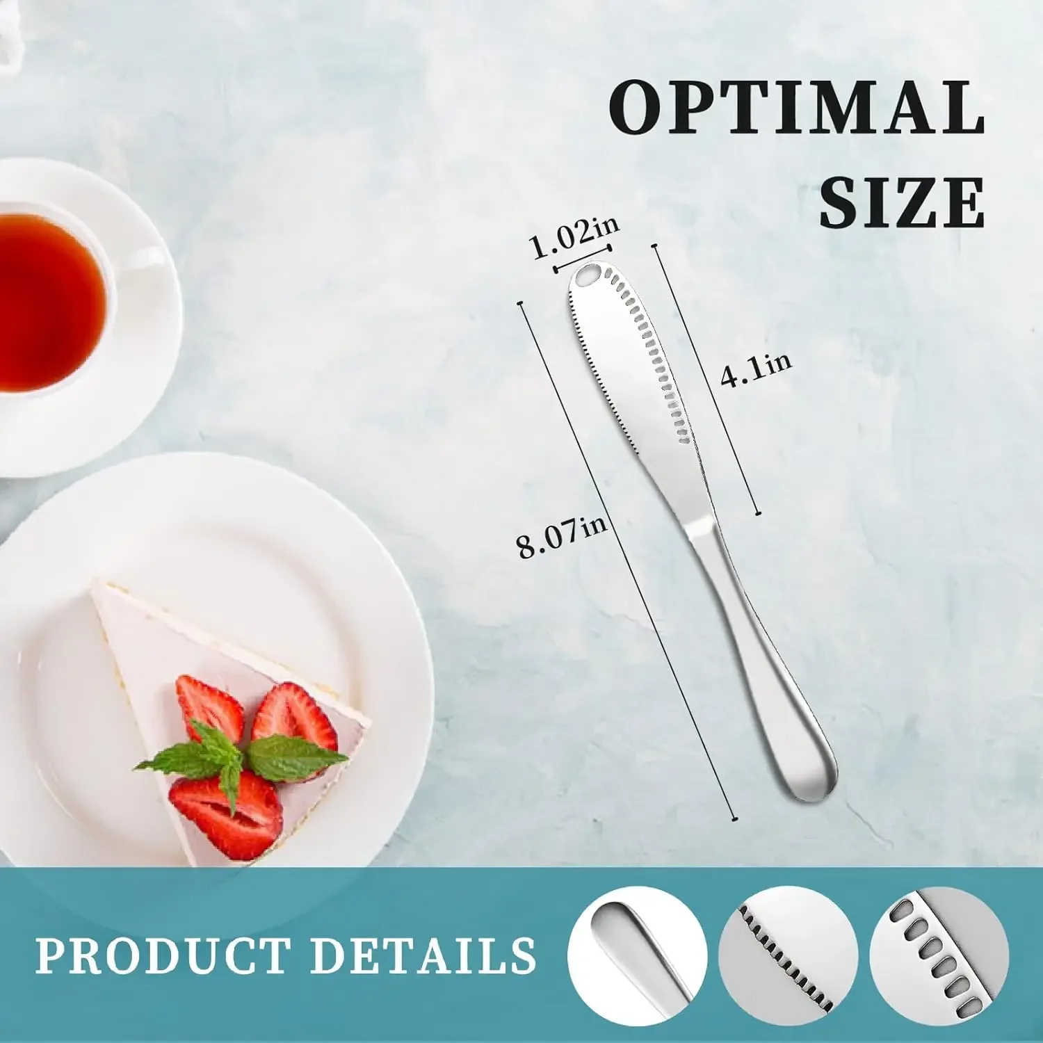 2 Pcs Butter Knife with Holes, 3 in 1 Stainless Steel Spreader Knife, Cold Butter Spreader for Cheese,Peanut