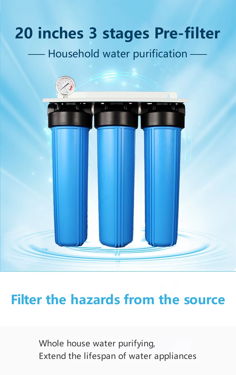 20 Inch Triple Stage Big Blue Jumbo Water Filter