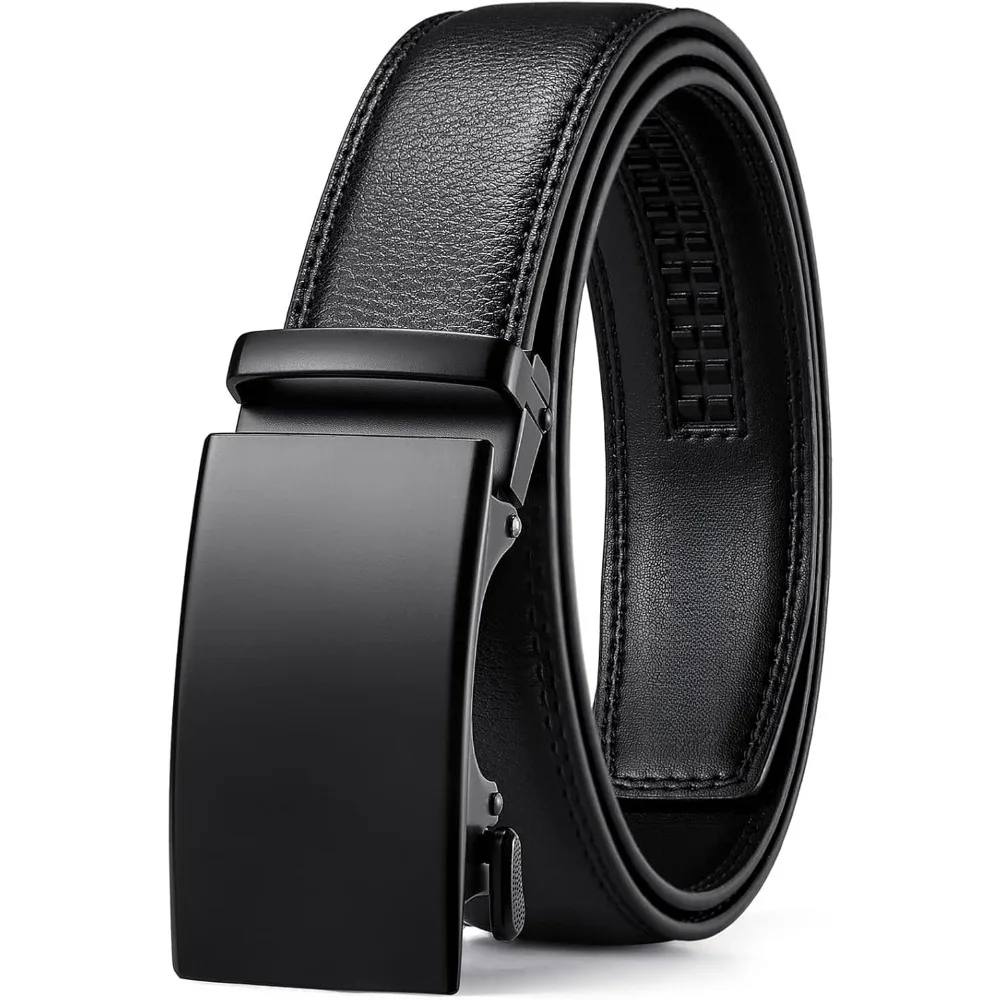 Ratchet Mens Belt Leather Dress and Casual with Adjustable Buckle, Trim to Fit