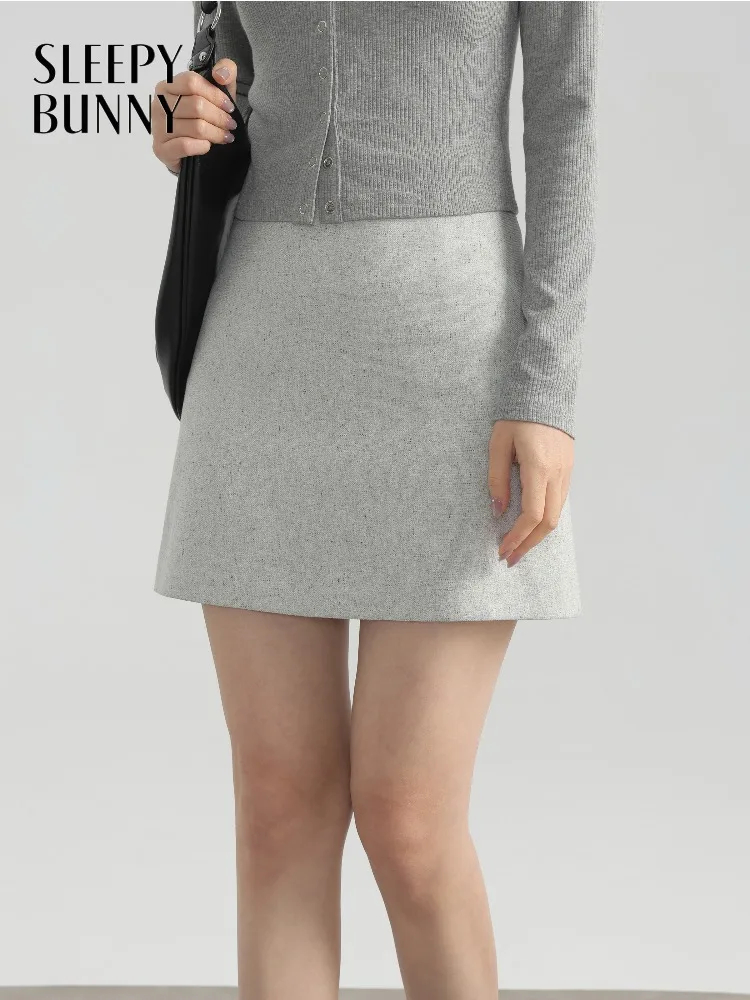 

Elegant High Waist A-Line Skirt Slim Fit Mini Skirt Women Chic Office Casual Short Skirt for Petite Girl Autumn Winter Outfit