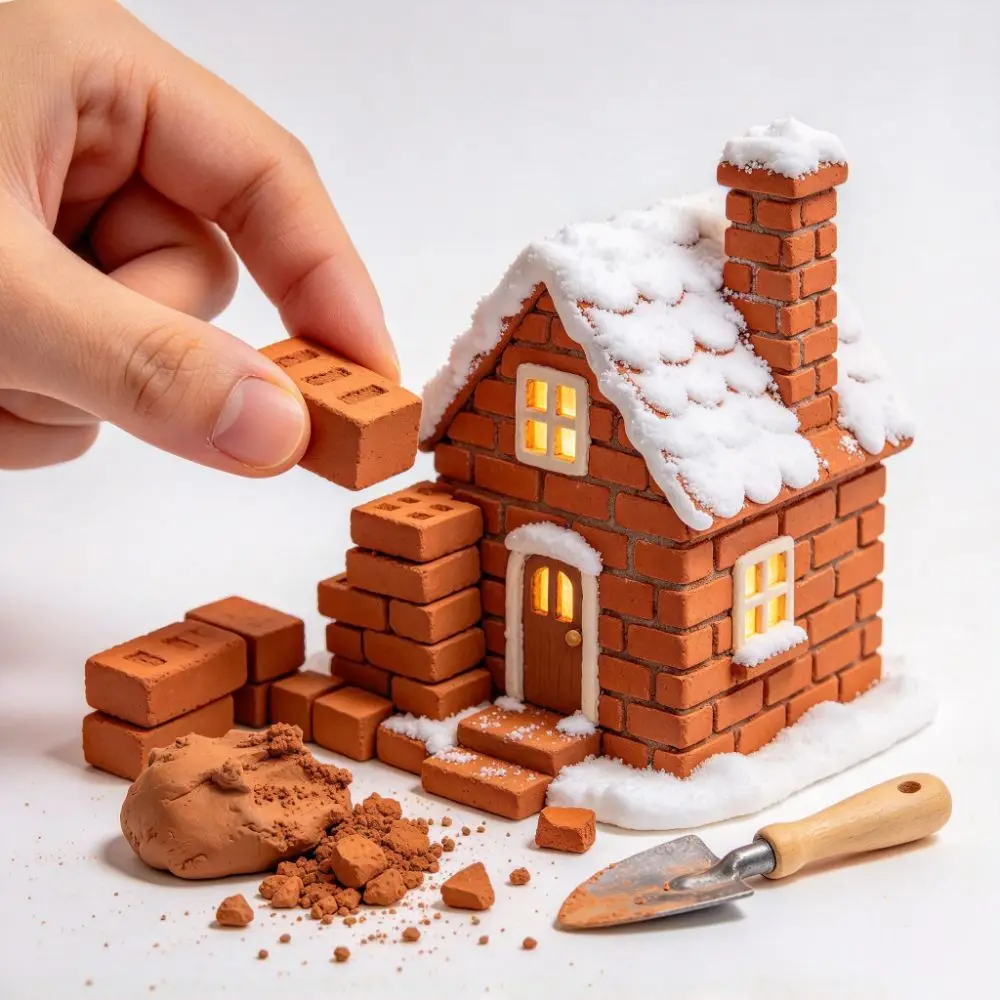 Model Brick Mini Tiny Clay Bricks Kit Red Realistic Micro Bricks Real Micro Bricks Fake Bricks Building Crafts