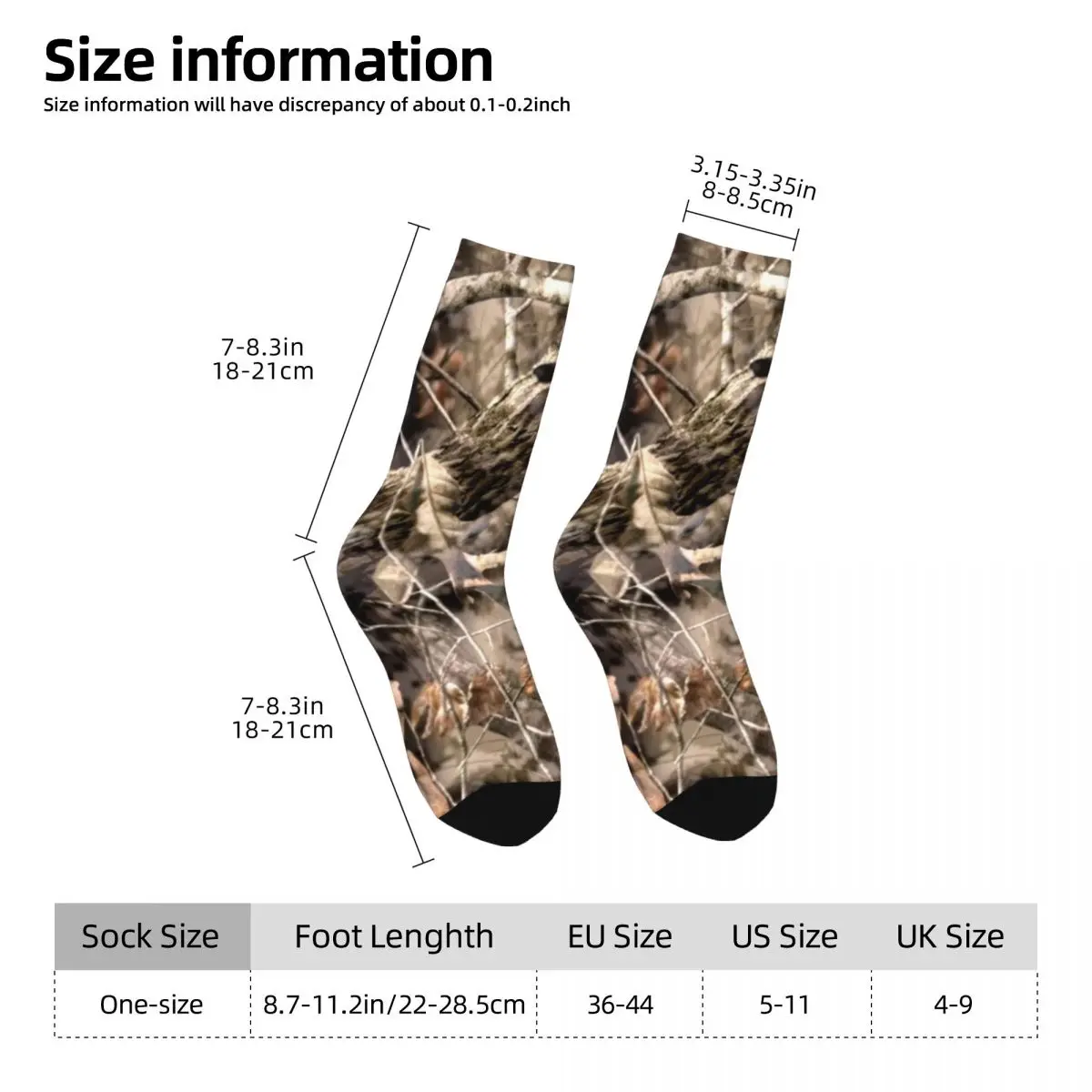 Adults Men Socks Hunting Camo Real Tree Stockings Winter Casual High Quality Socks Graphic Climbing Non-Slip Socks