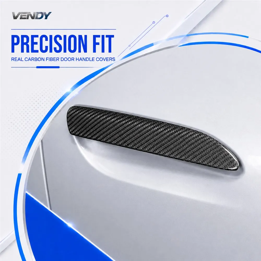 Real Carbon Fiber For Porsche Taycan 2019-2022 Exterior Door Handel Cover Trim Decoration Modification Body Kit Accessories