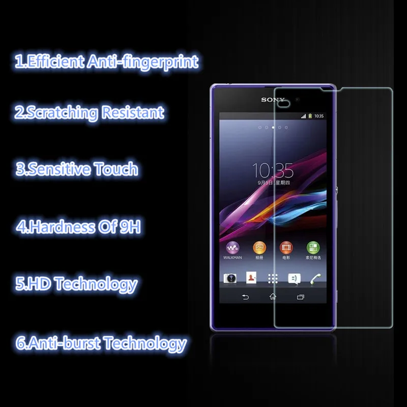 For Sony Xperia Z1 Mini Compact D5503 Premium Tempered Glass Screen Protector Ultra Thin Clear Explosion-proof Protective Film