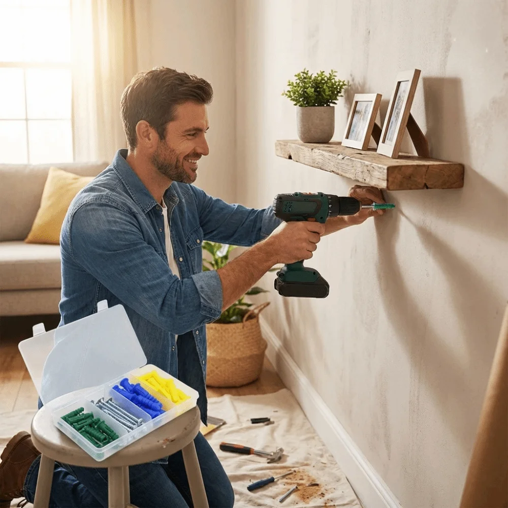 

Plastic Material Wall Anchors Durable Construction Strong Grip Force Expansion Plug Smooth Cutting Tight Expansion Fastener Set