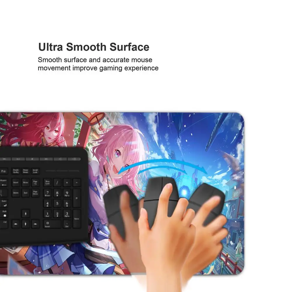 Honkai Star Rail Kawaii Grande Mouse Pad, Jogos de Gabinete PC, Acessórios de Escritório, Game Mat, Teclado Gamer, Mesa do Computador, Anime Mousepad