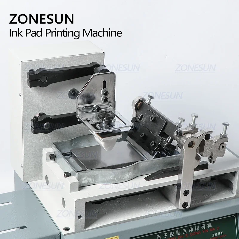 ZONESUN Automatic Ink Pad Printing Machine Electric Production Date Coding Machine Plastic Milk Carton Bottle Glass Pad Printer