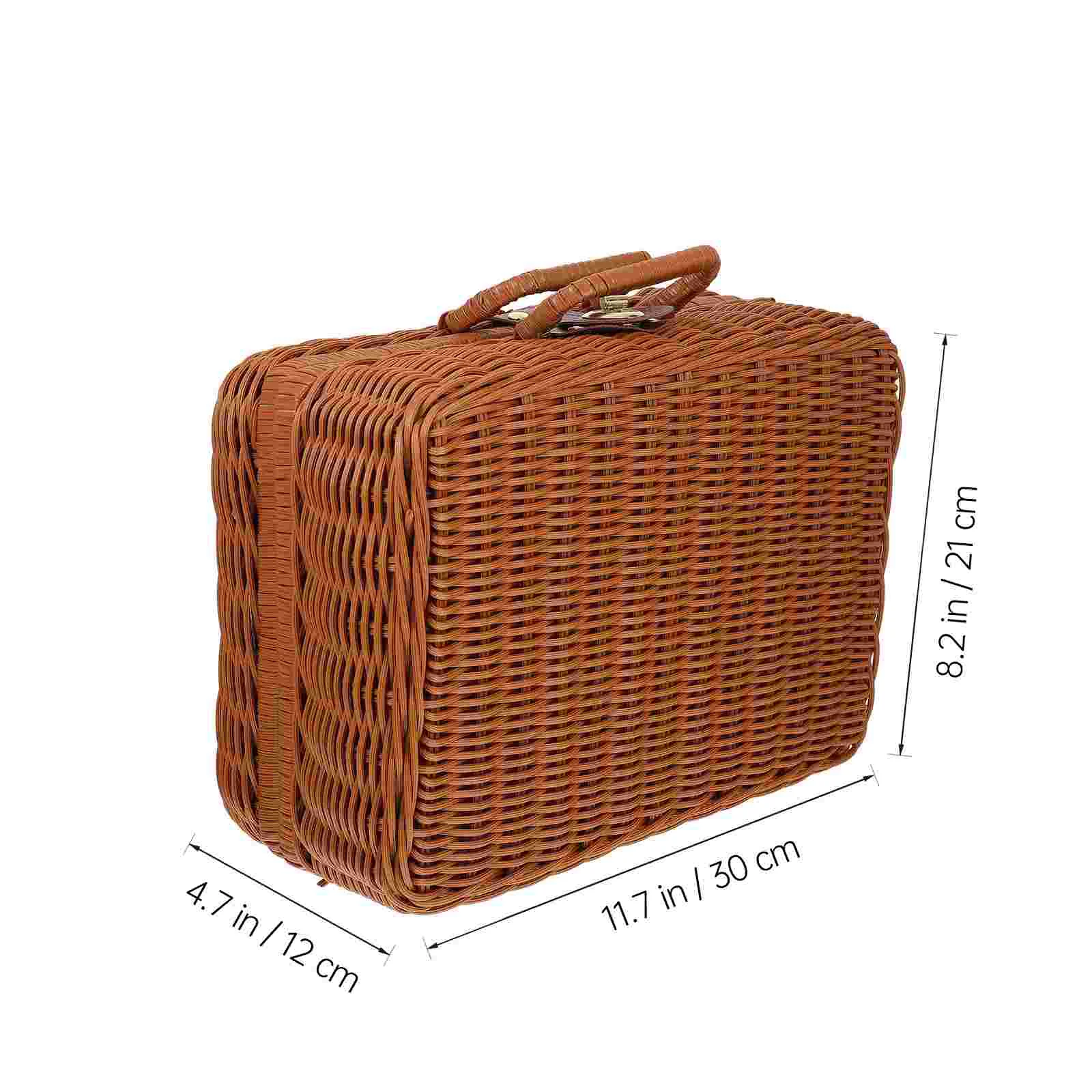 Rattan Suitcase Trunk Simulation Woven Seaweed Simulated Handwoven Storage Pp Travel