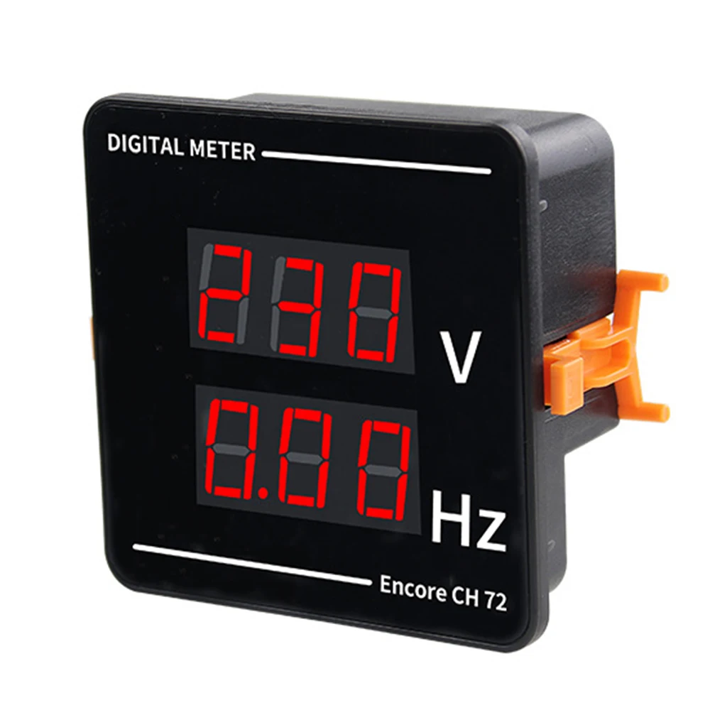 

AC50-500V Digital Voltmeter 10-99.9Hz Frequency Meter LED Display Voltage Hertz Tester 72*72mm Embedded 2-in-1 Combination Meter