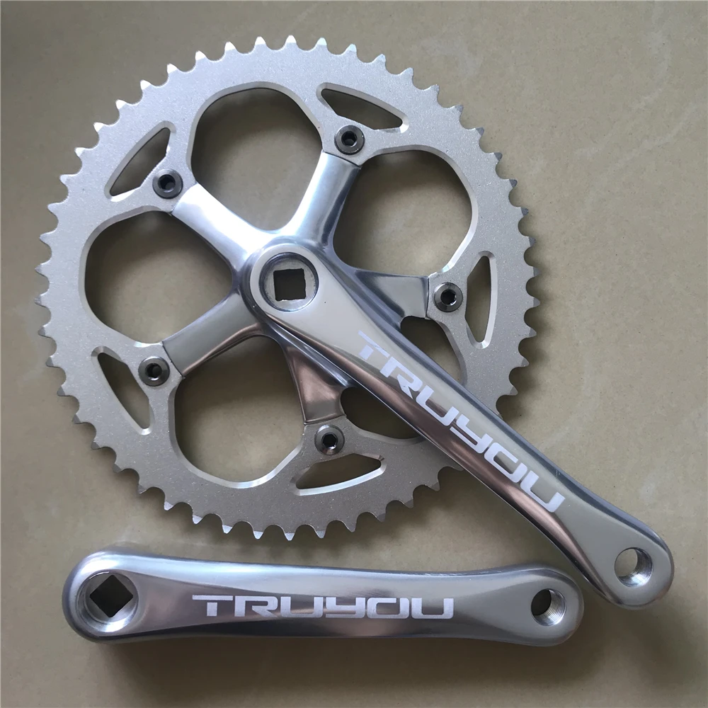 

TRUYOU Road Bicycle 130 BCD Crankset 38T 39T 40T 42T 44T 46T 48T 50T 52T 53T Chainring Folding Bike 3/32" Chain Square Hole