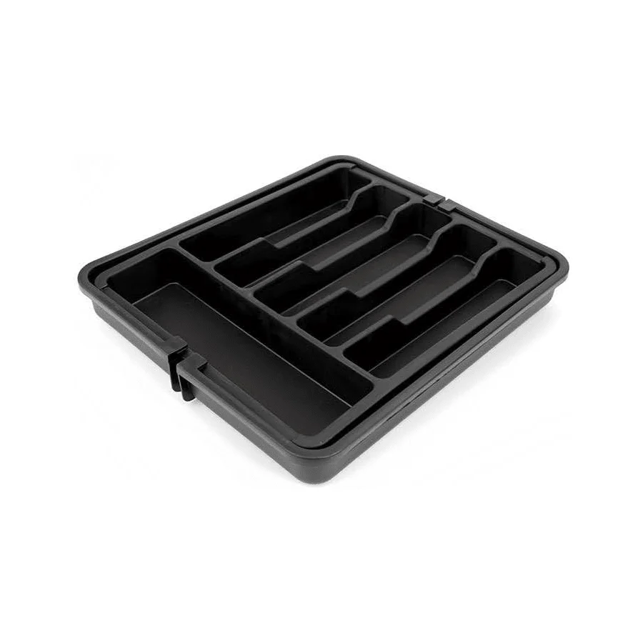 Расширяемый черный органайзер для столовых приборов для кухонного ящика, регулируемый поднос для столовых приборов, хранилище кухонных принадлежностей