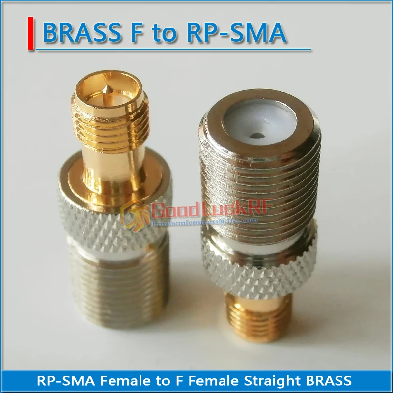 RP-SMA RP-SMA Rp Sma Female Naar F Female Plug F-Rp Sma Vergulde Messing Straight Tv Coaxiale Rf Connector Adapters