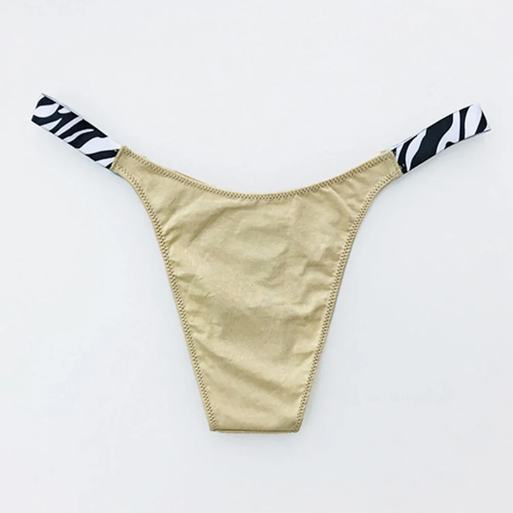 Bikini Set Womens Sexy High Cut G-String Mini Thongs Sexy Ladies Briefs Female Breathable Panties Soft Low Rise Striped Underpa