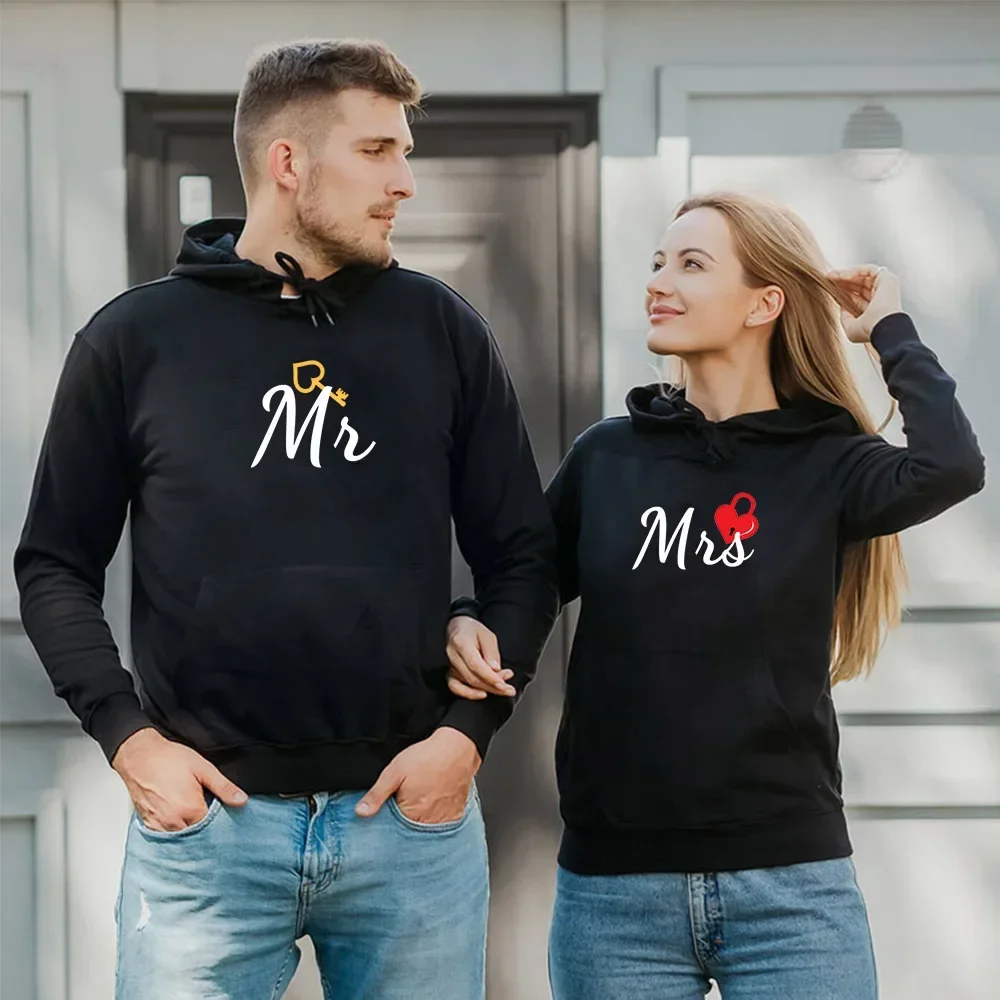 2024 Couple Hoodies Lover Clothing Printed Women Men Sweatshirt Dating Fashion Pullovers Casual Sport Long Sleeve Hooded