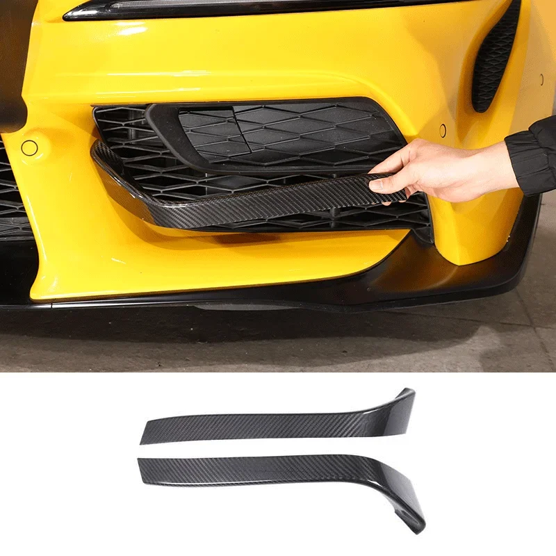 

For 2019-2022 Toyota GR Supra A90 MK5 Real Carbon Fiber car Front Bumper Fog Light Lower Lamp Probe Cover Frame car accessories