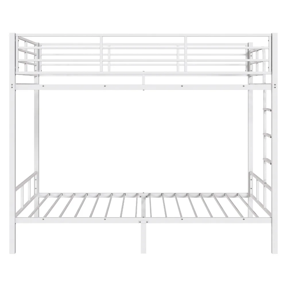 سرير بطابقين مع سلالم وقاعدة مسطحة، شرائح معدنية شديدة التحمل، لا حاجة إلى صندوق زنبركي