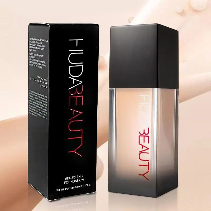 HUDA-Base líquida impecável, corretivo fosco, nutrição duradoura, maquiagem facial, cosméticos respiráveis, poros ocultados, 34ml